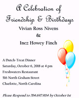 Vivian & Inez - A Celebration of Friendship & Birthdays